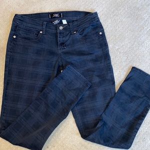 YMI Skinny Black Plaid Cotton Jeans